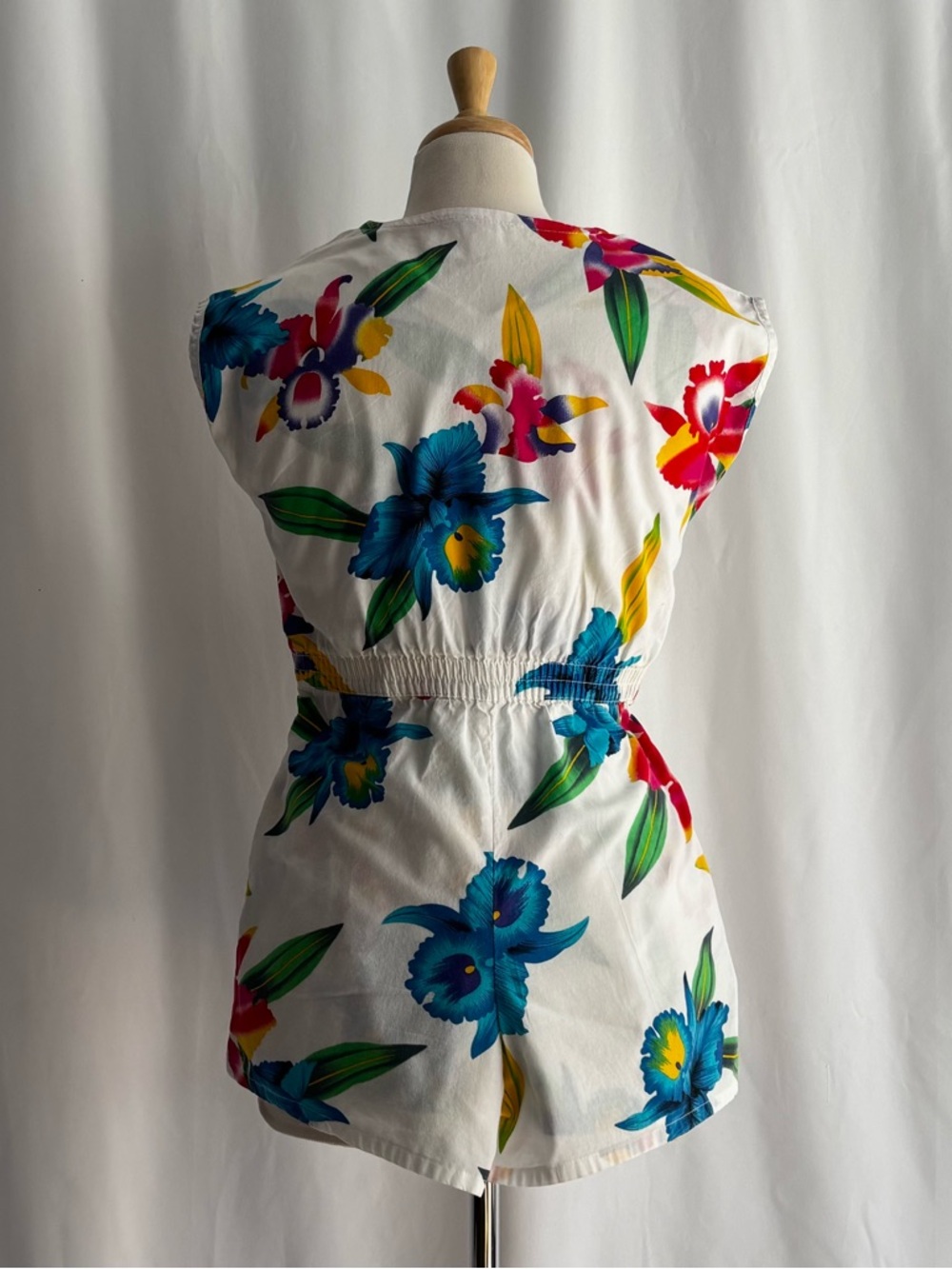 Vintage 1990s OP OCEAN PACIFIC Floral Cotton Romper / S - Picture 14 of 16